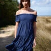 Bardot Shirred Neck Line Floaty Dress 2 Bardot Shirred Neck Line Floaty Dress -Moda Ulla Shop 850 4817
