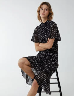 Blouson Wrap Skirt Ruffle Midi Dress 9 Blouson Wrap Skirt Ruffle Midi Dress -Moda Ulla Shop AW22001B091 109194