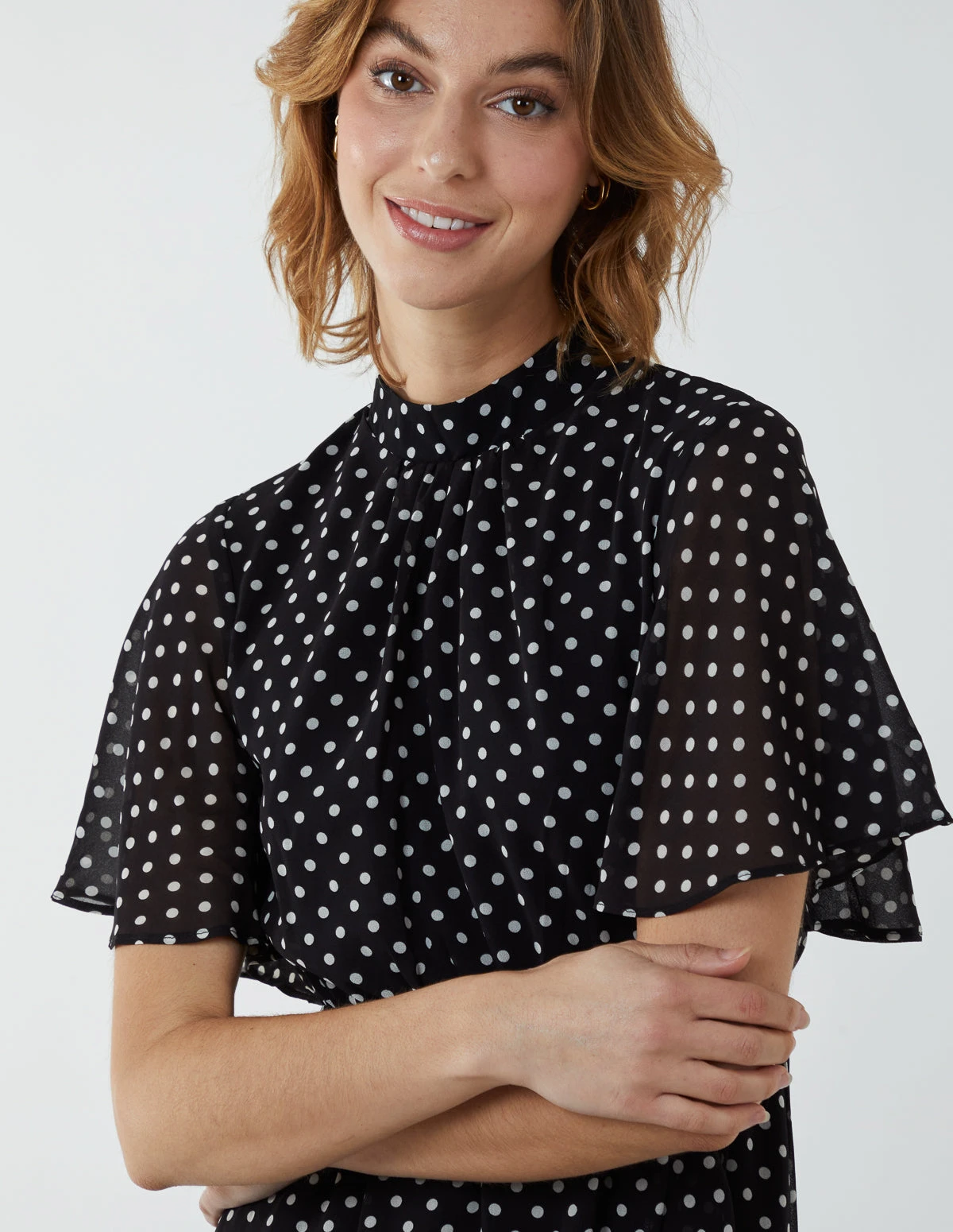 Blouson Wrap Skirt Ruffle Midi Dress 6 Blouson Wrap Skirt Ruffle Midi Dress - Image 4