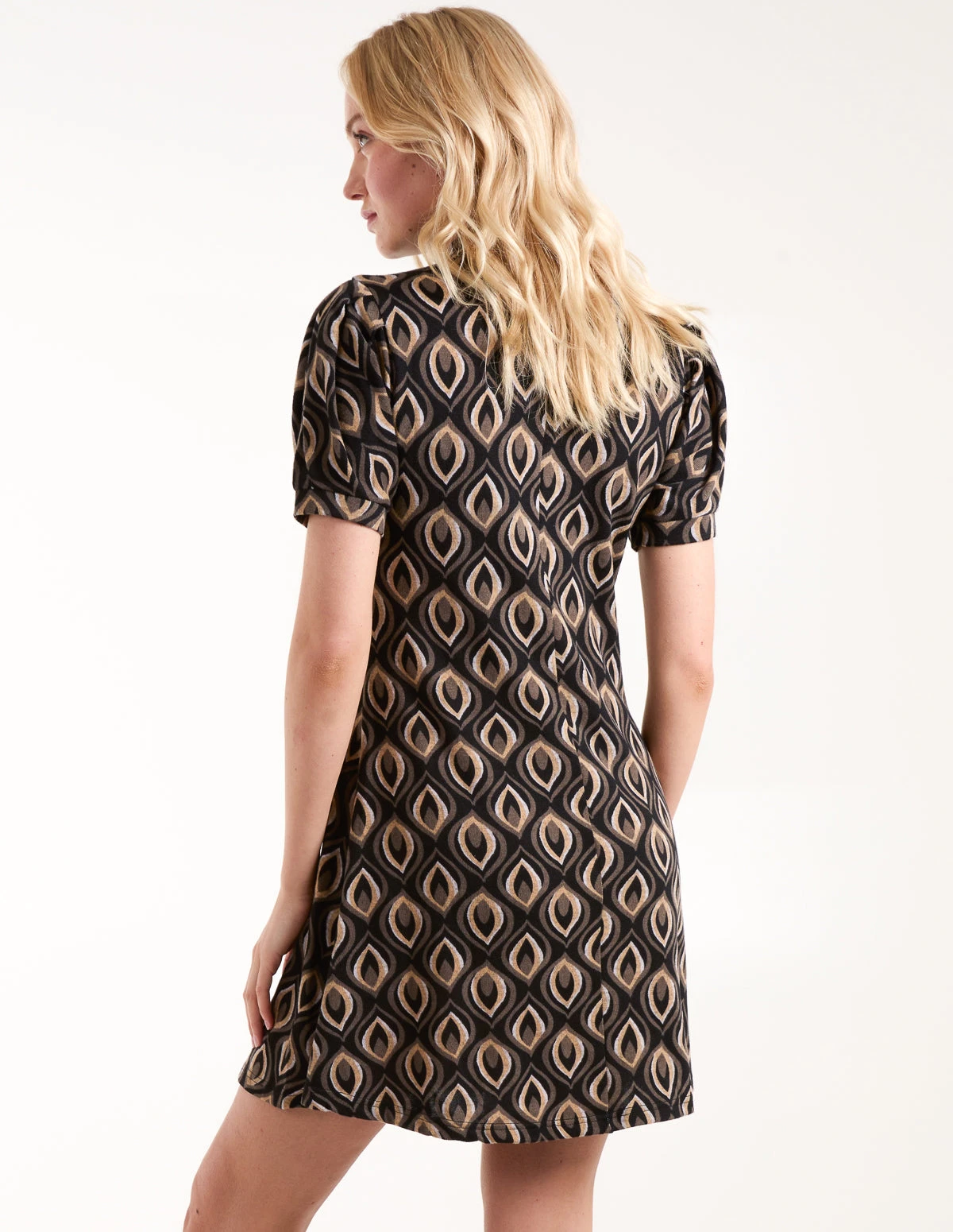 Puff Sleeve Swing Mini Dress 6 Puff Sleeve Swing Mini Dress - Image 4