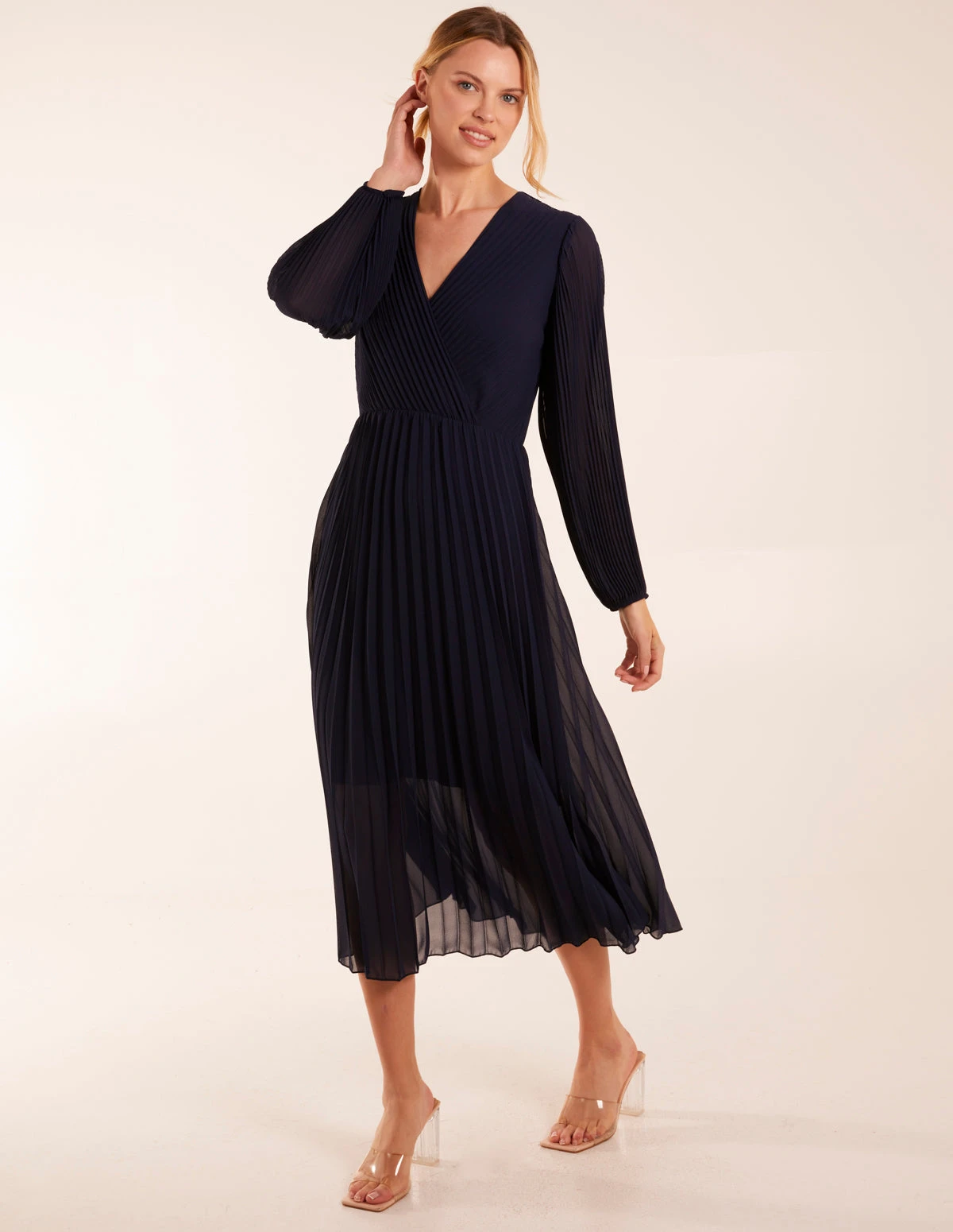 Wrap Front Pleated Maxi Dress 3 Wrap Front Pleated Maxi Dress