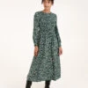 Smock Front Midi Dress -Moda Ulla Shop BV222811 GREEN 1