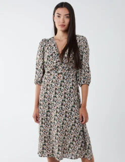 Knot Front Keyhole Dress -Moda Ulla Shop BV222844003 87951