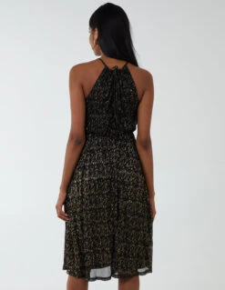 Blouson Halter Neck Midi Dress 9 Blouson Halter Neck Midi Dress -Moda Ulla Shop BV222858 GOLD 66