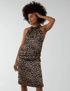 Animal Print Halter Neck Dress -Moda Ulla Shop BV222905 ANIMAL 170