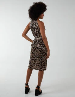 Animal Print Halter Neck Dress -Moda Ulla Shop BV222905 ANIMAL 172
