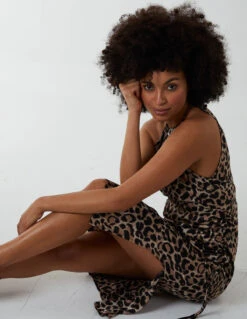 Animal Print Halter Neck Dress -Moda Ulla Shop BV222905 ANIMAL 173