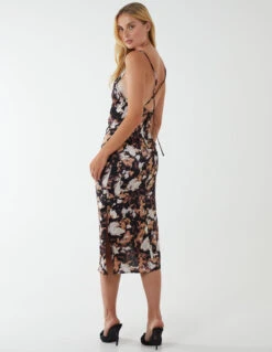 Printed Satin Slip Dress 11 Printed Satin Slip Dress -Moda Ulla Shop BV222905 BLACK 94