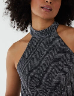 Blouson Elasticated Halter Midi Dress 10 Blouson Elasticated Halter Midi Dress -Moda Ulla Shop BV222922 SILVER 124