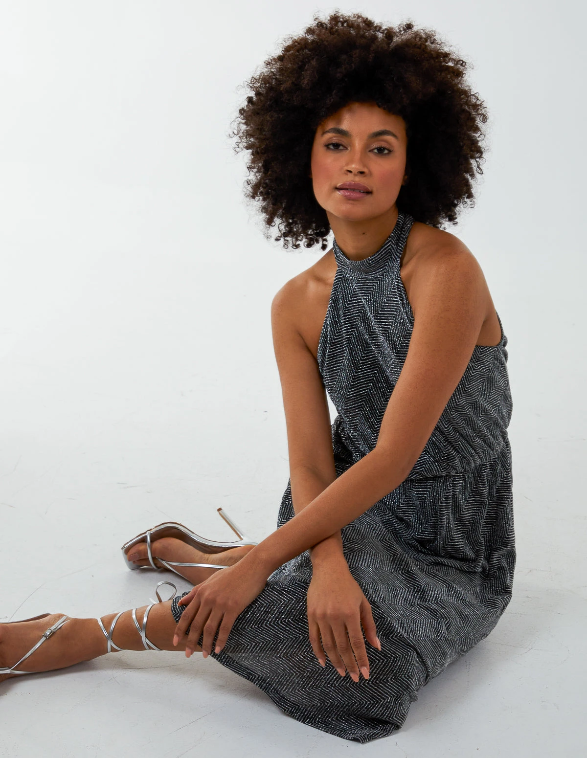 Blouson Elasticated Halter Midi Dress 5 Blouson Elasticated Halter Midi Dress - Image 3