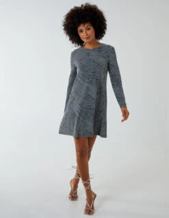 Lurex Swing Mini Dress 9 Lurex Swing Mini Dress -Moda Ulla Shop BV222927 SILVER 1