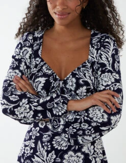 Neck Shirred Mini Tiered Dress -Moda Ulla Shop BV233820 NAVY 3 28eeddca 791c 4d24 9220 142d1c7fbde6