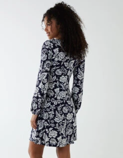 Neck Shirred Mini Tiered Dress -Moda Ulla Shop BV233820 NAVY 4 44b2931d 235f 47a3 9482 66fd2024e6ca