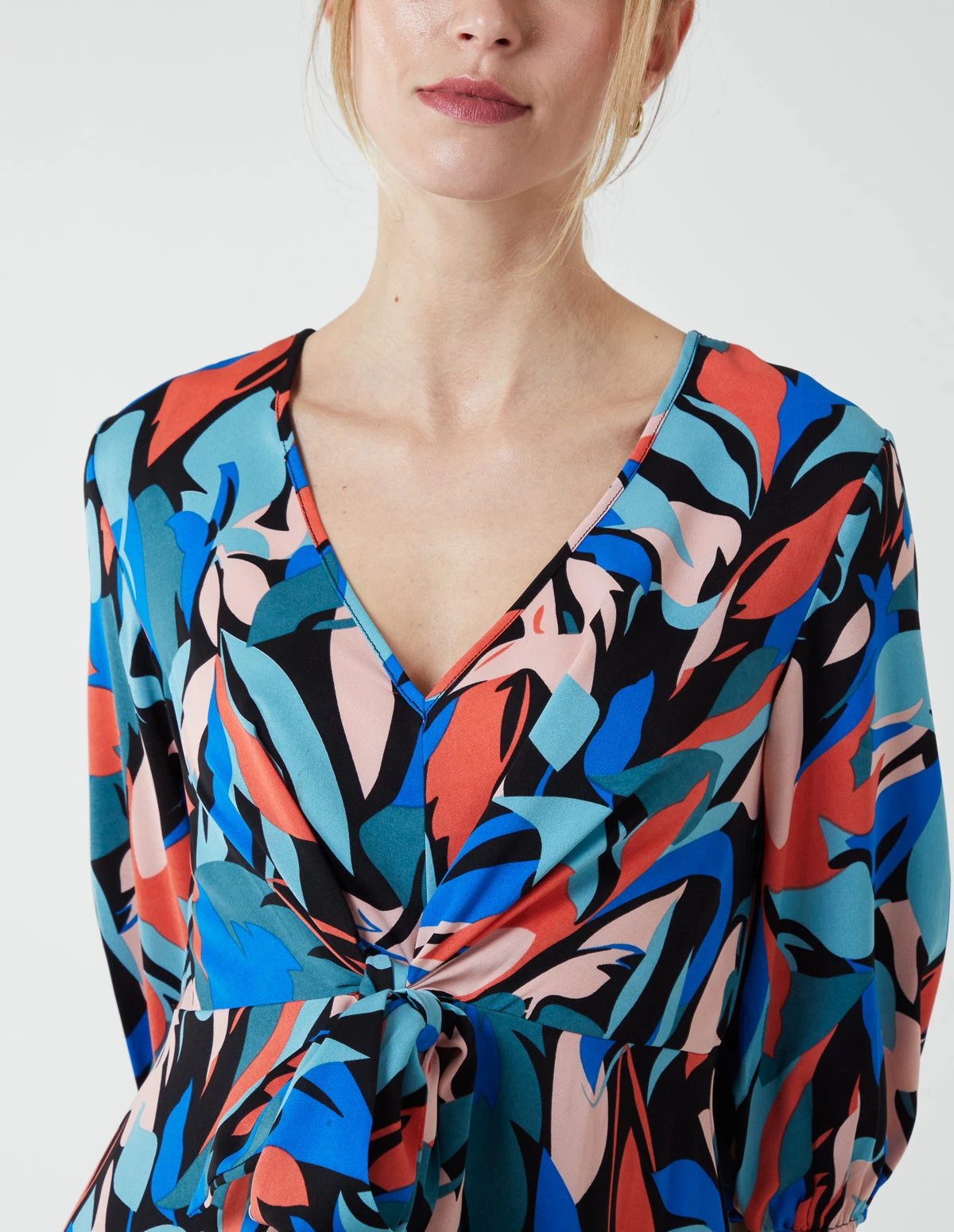 Tie Front 3/4 Sleeve Dress 4 Tie Front 3/4 Sleeve Dress - Image 2