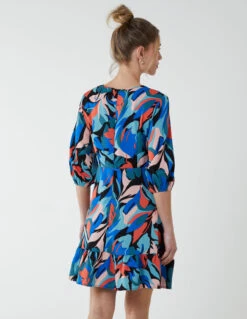 Tie Front 3/4 Sleeve Dress 9 Tie Front 3/4 Sleeve Dress -Moda Ulla Shop BV233873 MULTI 4376