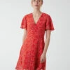 Knot Front Mini Dress -Moda Ulla Shop BV233875 RED 4514