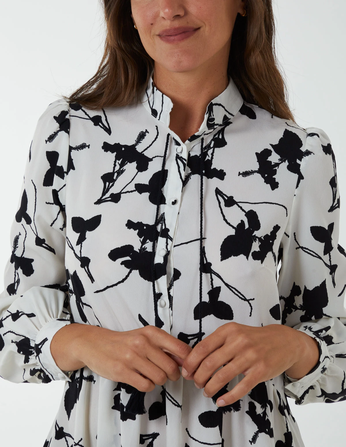 Mandarin Collar High Low Mini Dress 4 Mandarin Collar High Low Mini Dress - Image 2