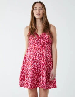 Strappy Wrap Over Mini Dress -Moda Ulla Shop BV233895 PINK 7677