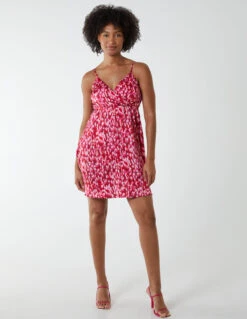 Strappy Wrap Over Mini Dress -Moda Ulla Shop BV233895 pink 15143