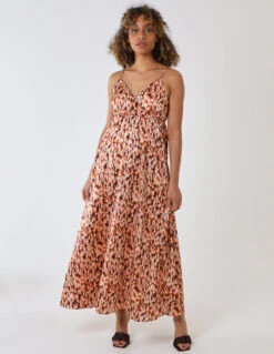 Strappy Wrap Over Midi Dress