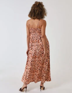 Strappy Wrap Over Midi Dress -Moda Ulla Shop BV233896 BROWN 33