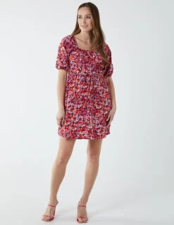 Milkmaid Square Neck Puff Sleeve Mini Dress