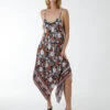Hanky Hem Cami Strap Dress -Moda Ulla Shop BV233923091 BLACKPATTERN 5163 1