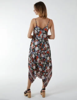 Hanky Hem Cami Strap Dress -Moda Ulla Shop BV233923091 BLACKPATTERN 5182 1