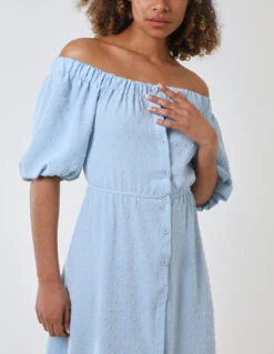 Bardot Button Through Midi Dress -Moda Ulla Shop BV233927 LIGHTBLUE 18