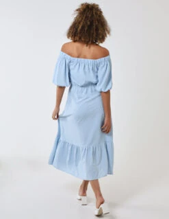 Bardot Button Through Midi Dress -Moda Ulla Shop BV233927 LIGHTBLUE 19