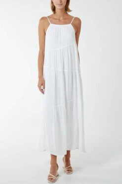 Drawstring Tier Maxi Dress