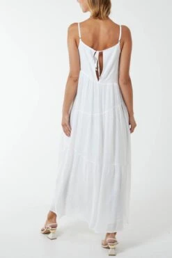 Drawstring Tier Maxi Dress -Moda Ulla Shop BV233951014 128296