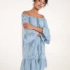 Broderie Tunic Smock Dress -Moda Ulla Shop BV233960 LIGHTBLUE 2