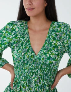 Shirred Bust Dress -Moda Ulla Shop BV233963 LIME 6515