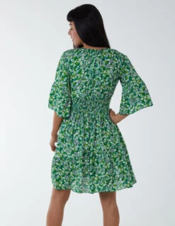 Shirred Bust Dress -Moda Ulla Shop BV233963 LIME 6527