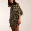 Floral Raglan Sleeve Tunic Dress -Moda Ulla Shop BV234403063 112216