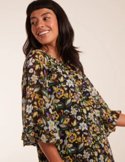 Floral Raglan Sleeve Tunic Dress 7 Floral Raglan Sleeve Tunic Dress -Moda Ulla Shop BV234403063 112217