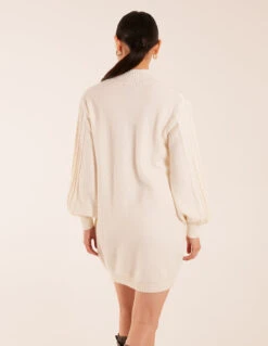 Cable Knit Dress -Moda Ulla Shop BV234525 IVORY 5