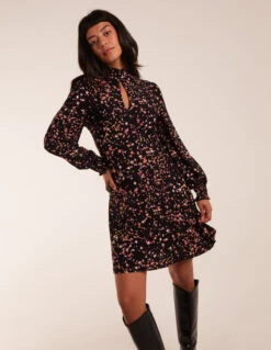 High Neck Keyhole Mini Dress -Moda Ulla Shop BV234800003 111926