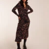 Tie Side Long Sleeve Wrap Dress -Moda Ulla Shop BV234804003 111938