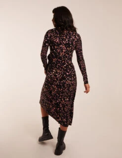 Tie Side Long Sleeve Wrap Dress -Moda Ulla Shop BV234804003 111940