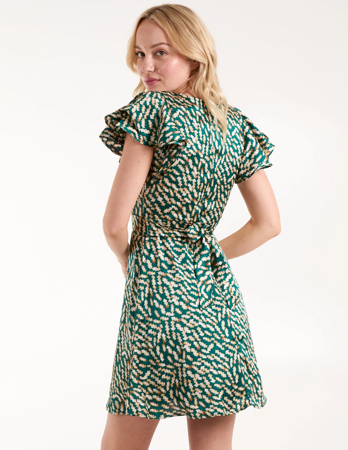 Wrap Ruffle Mini Dress 6 Wrap Ruffle Mini Dress - Image 4