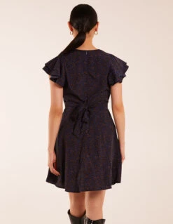 Leopard Print Wrap Ruffle Mini Dress -Moda Ulla Shop BV234814008 125917