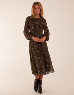 Frill Top Detail Midi Dress