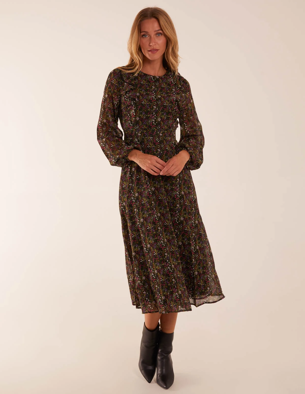 Frill Top Detail Midi Dress 3 Frill Top Detail Midi Dress