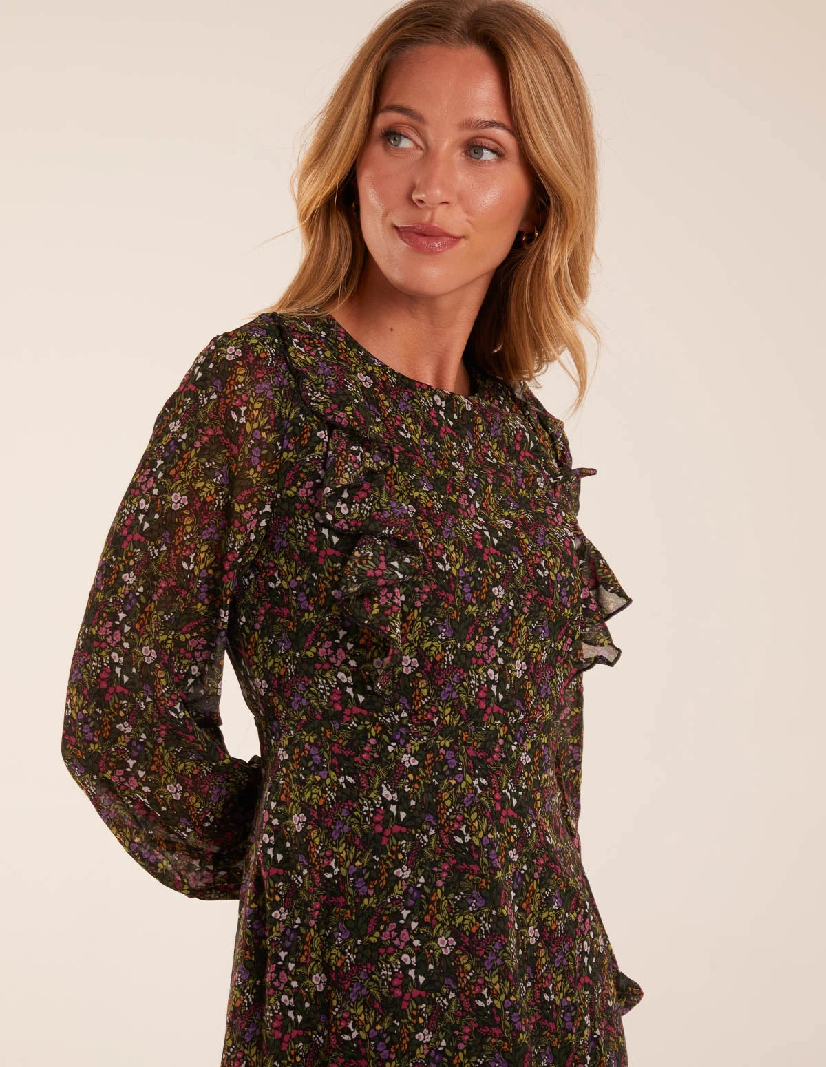 Frill Top Detail Midi Dress 4 Frill Top Detail Midi Dress - Image 2