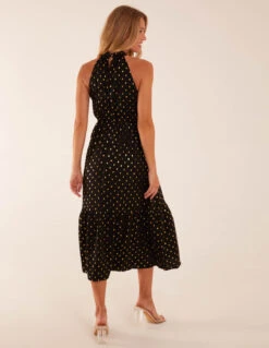 Blouson Halter Neck Dress -Moda Ulla Shop BV234835 BLACK 45586