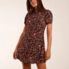 Floral Animal Smock Mini Dress -Moda Ulla Shop BV234848 MULTI 33683