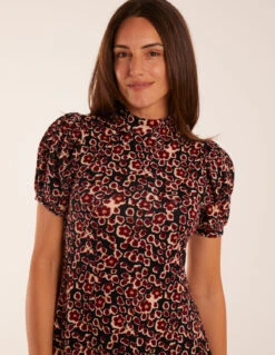 Floral Animal Smock Mini Dress -Moda Ulla Shop BV234848 MULTI 33693