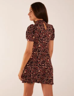 Floral Animal Smock Mini Dress -Moda Ulla Shop BV234848 MULTI 33701